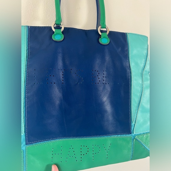 GABS Firenze CYNDI Colorblock Leather Convertible Tote Bag Made In Italy NWT - Picture 7 of 13